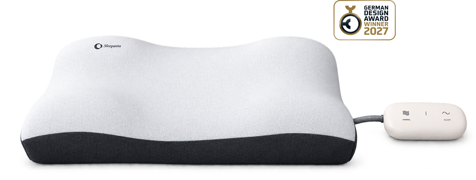 Sleepria contoured intelligent pillow with tactile controller